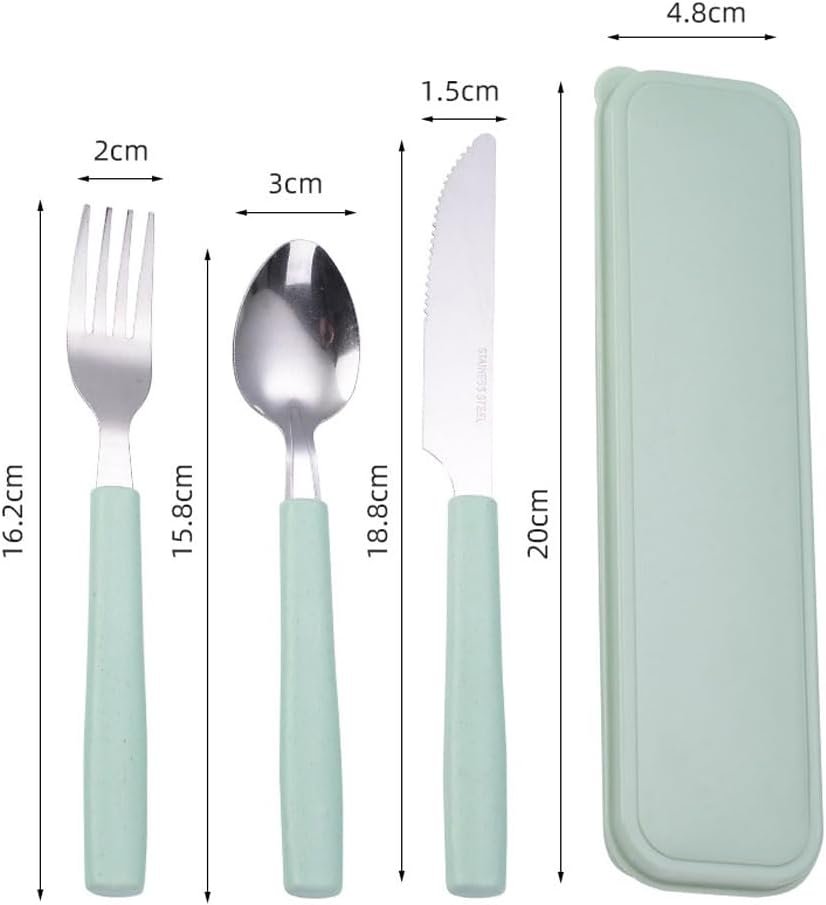 Premium Stainless Steel Cutlery Set with Travel Case - 3 Pcs - Image 2