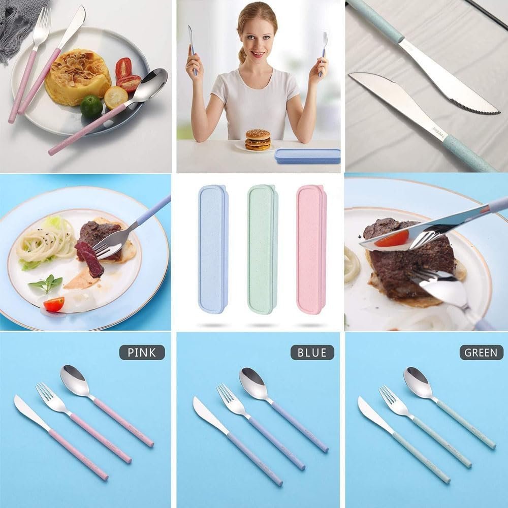 Premium Stainless Steel Cutlery Set with Travel Case - 3 Pcs - Image 8