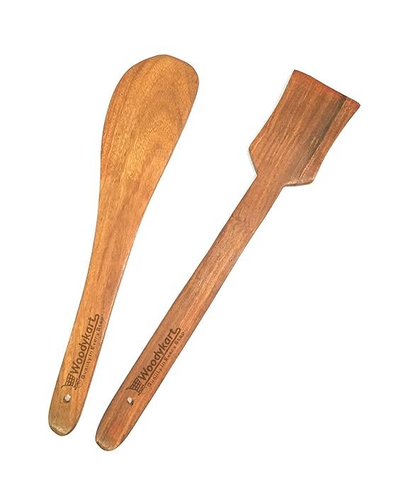 Premium Wooden Spoon Set of 2 - Durable Kitchen Essentials