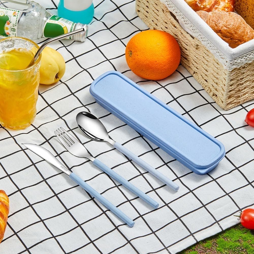 Premium Stainless Steel Cutlery Set with Travel Case - 3 Pcs - Image 5