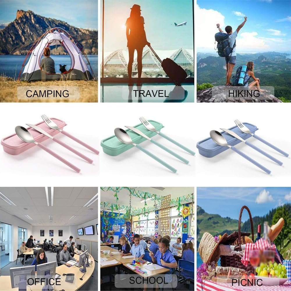 Premium Stainless Steel Cutlery Set with Travel Case - 3 Pcs - Image 4