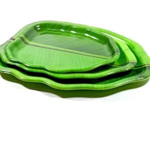 Set of 3 Banana Leaf Shape Trays for Any Occasion