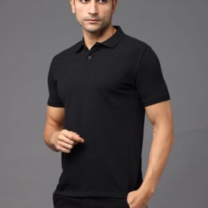 Premium Black Men’s Polo T-Shirt – Soft Cotton Stretch | Classic Fit
