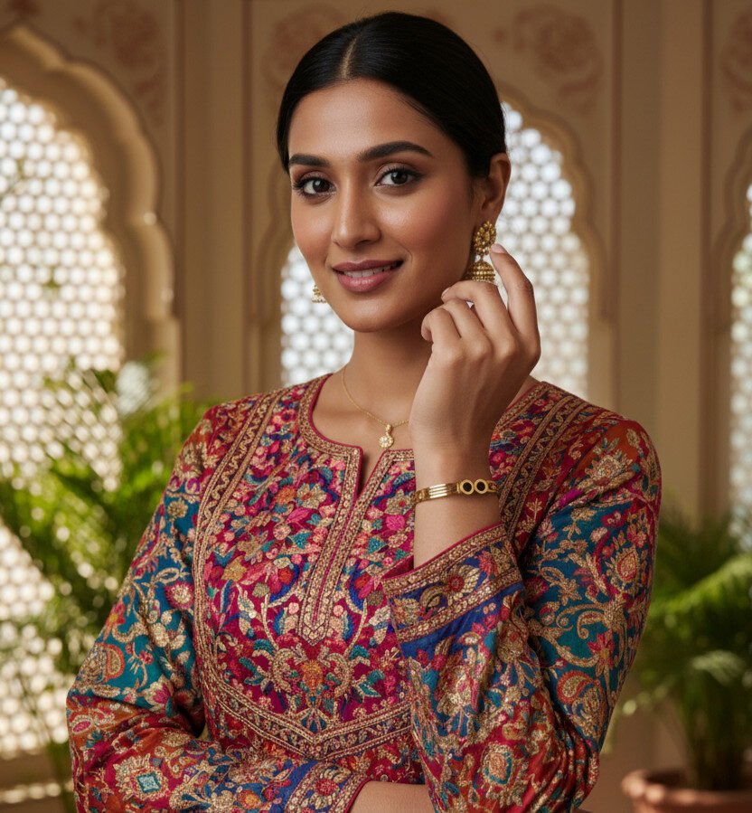 Luxury Gold-Tone Segmented Cuff Bangle with Black Enamel/Stone Accents | Color Guaranteed - Image 3