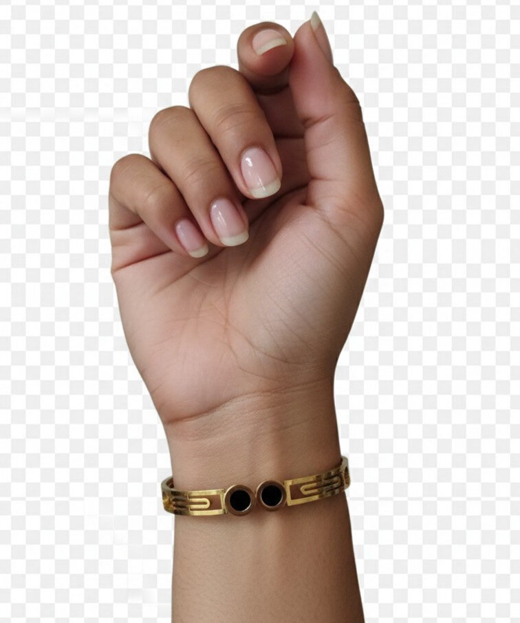 Luxury Gold-Tone Segmented Cuff Bangle with Black Enamel/Stone Accents | Color Guaranteed