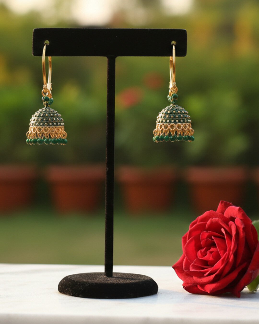 Traditional Gold Jhumkas with Pearl Beads – Ethnic Indian Earrings