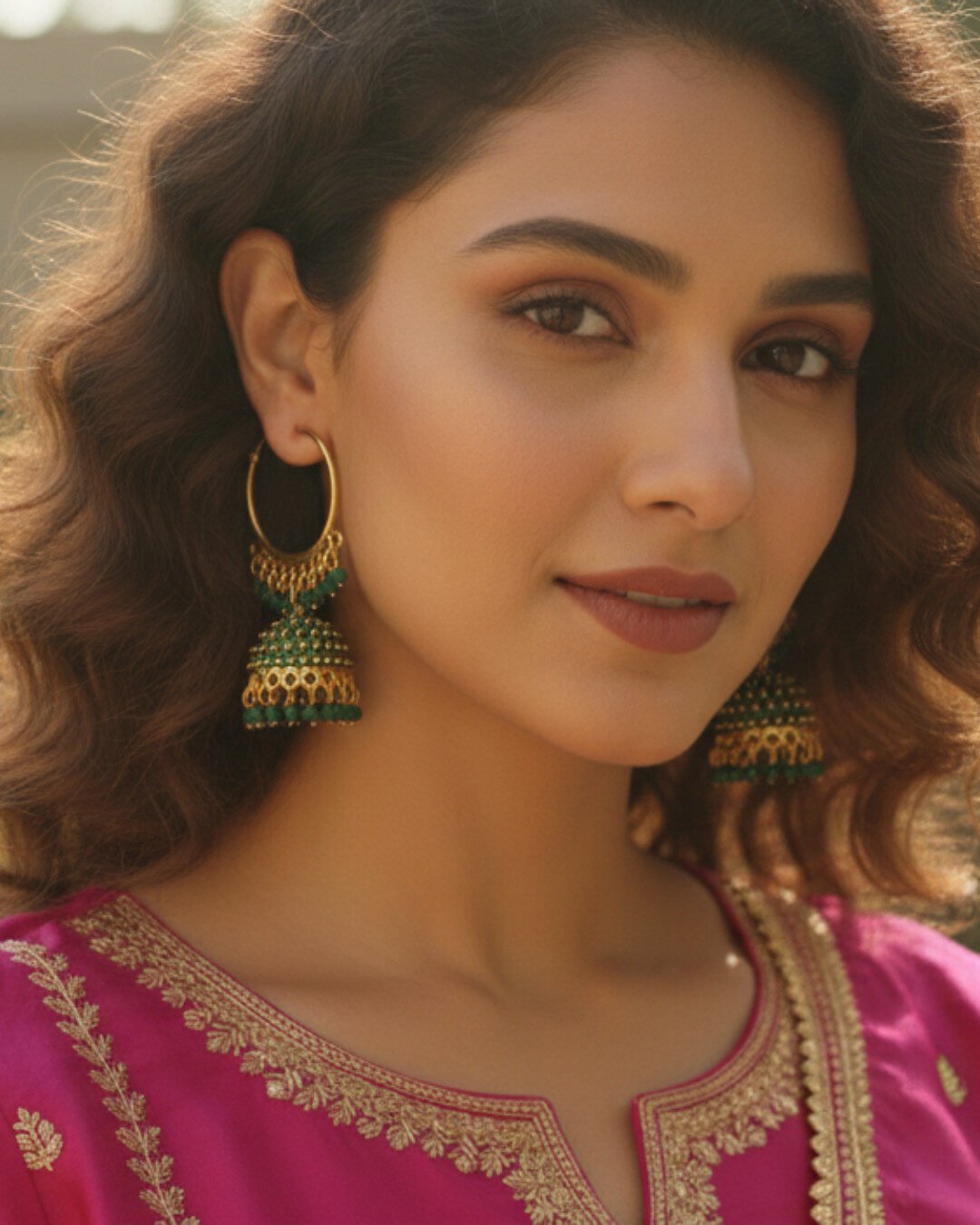 Traditional Gold Jhumkas with Pearl Beads – Ethnic Indian Earrings - Image 4