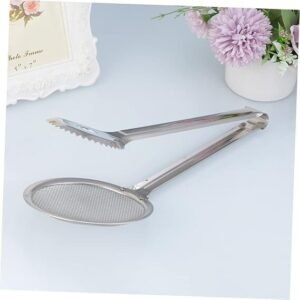 Stainless Steel Frying Strainer & BBQ Grill Net Combo for Kitchen