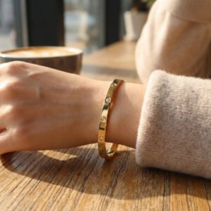 Premium Gold Plated Bangle with Crystal Stones | Elegant Daily Wear